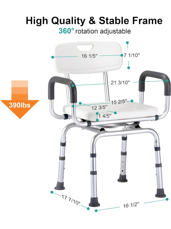 360 Degree Shower Chair Swivel