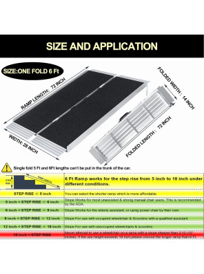 6FT Non-Skid Traction Folding Aluminum 