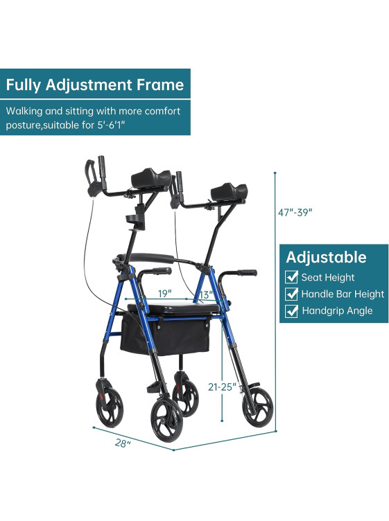 ELENKER Upright Rollator Walker