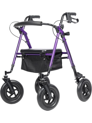 Elenker All-Terrain Rollator Walker with Padded Seat & Backrest