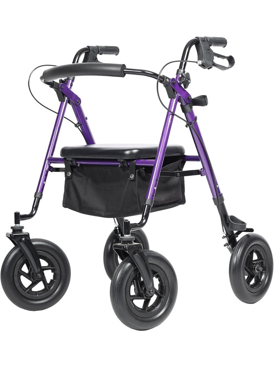 Elenker All-Terrain Rollator Walker with Padded Seat & Backrest