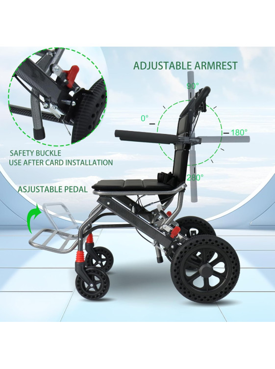 Ultra-lightweight, quick-folding aluminum travel wheelchair