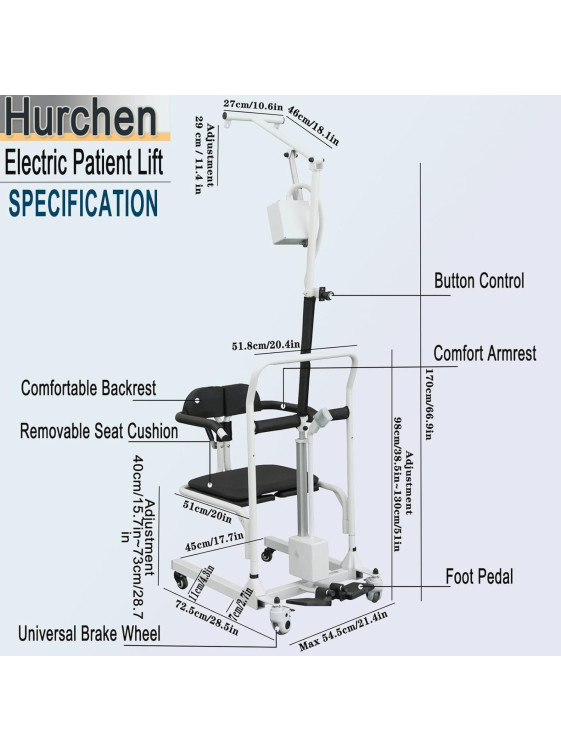 Electric Patient Lift Transfer Chair